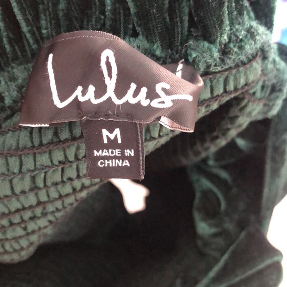 Green velvet two piece lulus skirt tank set - Picture 2 of 3